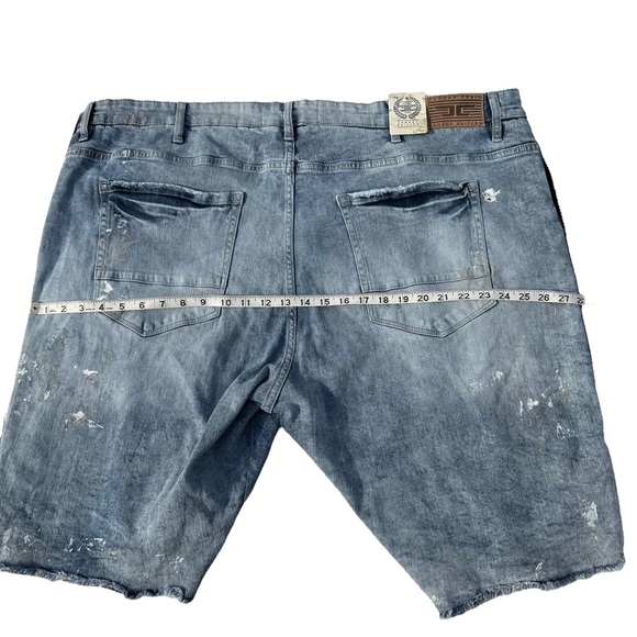 Jordan Craig Legacy Edition Men Light Wash Jean Shorts Sz 48x12 Ripped Bling NWT - Picture 12 of 13